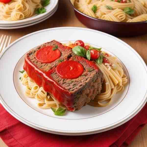 Мясной рулет с макаронами